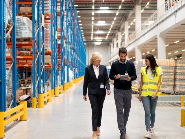 people in a warehouse