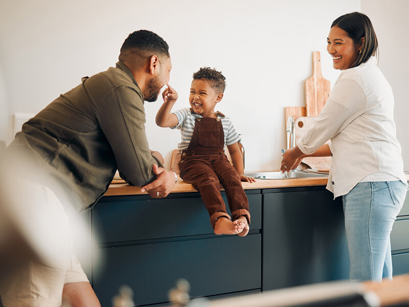 Family in the kitchen
