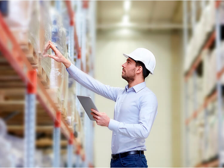 Man checking stock