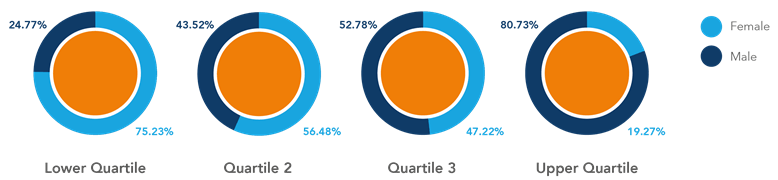 Gender representation by pay quartiles