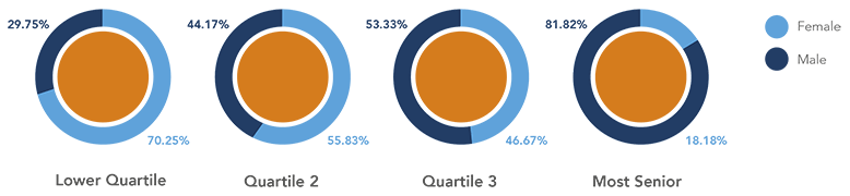 Gender representation by pay quartiles