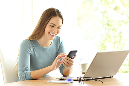 Lady using a laptop