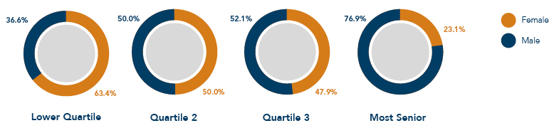 Gender representation by pay quartiles