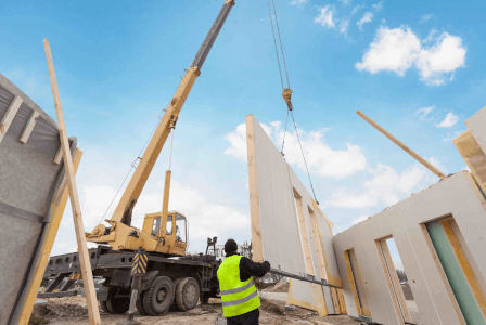 Construction site with crane