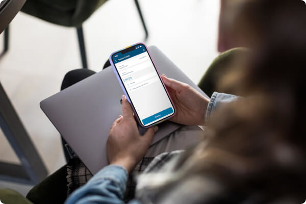 Mobile app in hand
